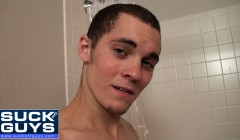 Super Cute Straight Stud Trevor Grant Gets Sucked Off in the Shower